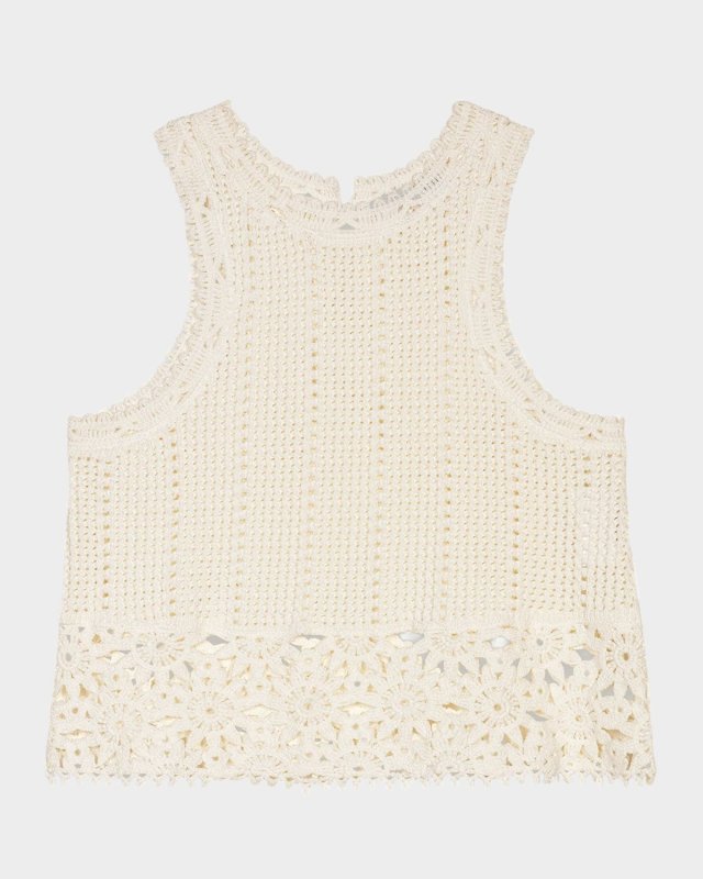 Lomyna Floral Crochet Sleeveless Top
